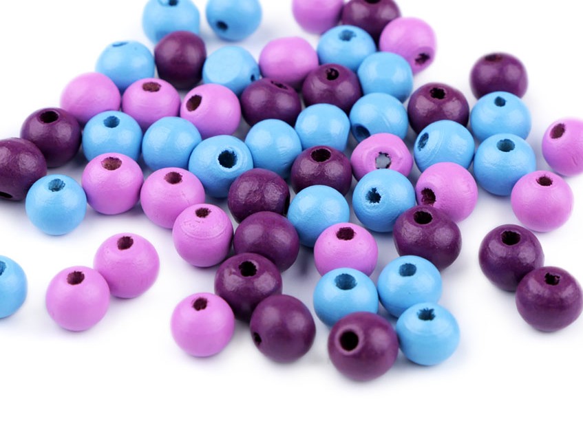 Dřevěné korálky 8 mm (60ks) - mix