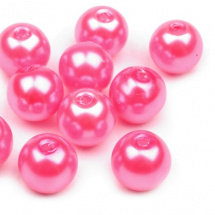 Voskované perly koule Ø8mm 6ks-růžová
