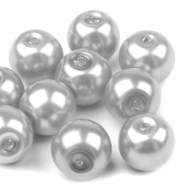 Voskované perly koule Ø8mm 6ks-stříbrná