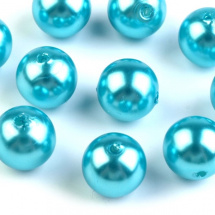 Plastové korálky / perly 10 mm (20ks) - tyrkysová