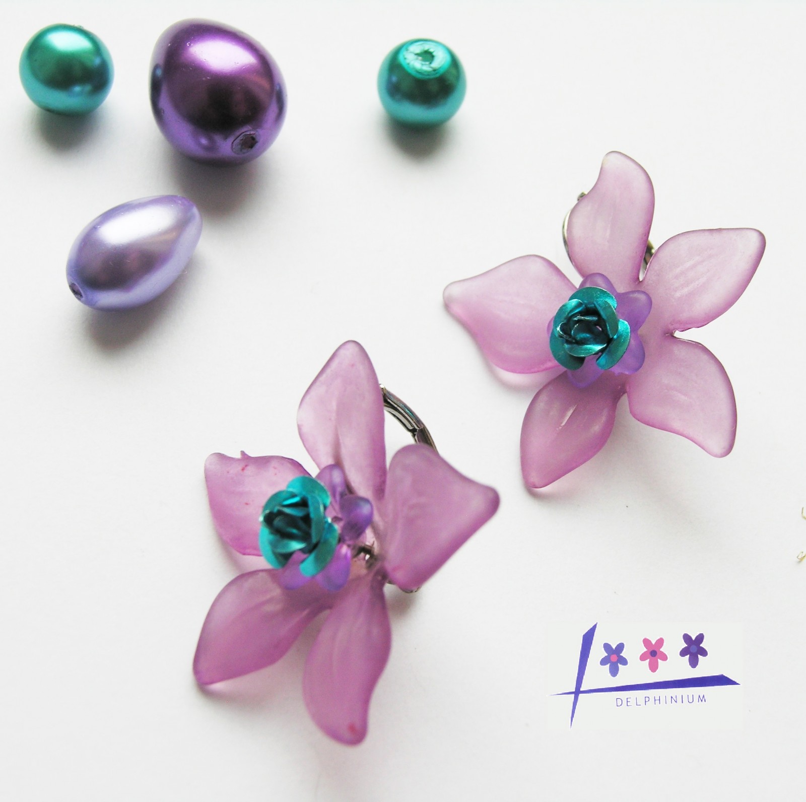 Náušnice s akrylovými květy