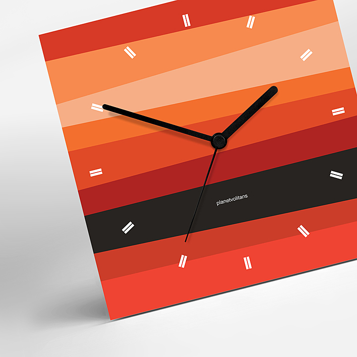 Hodiny - Pravidelně nepravidené červené