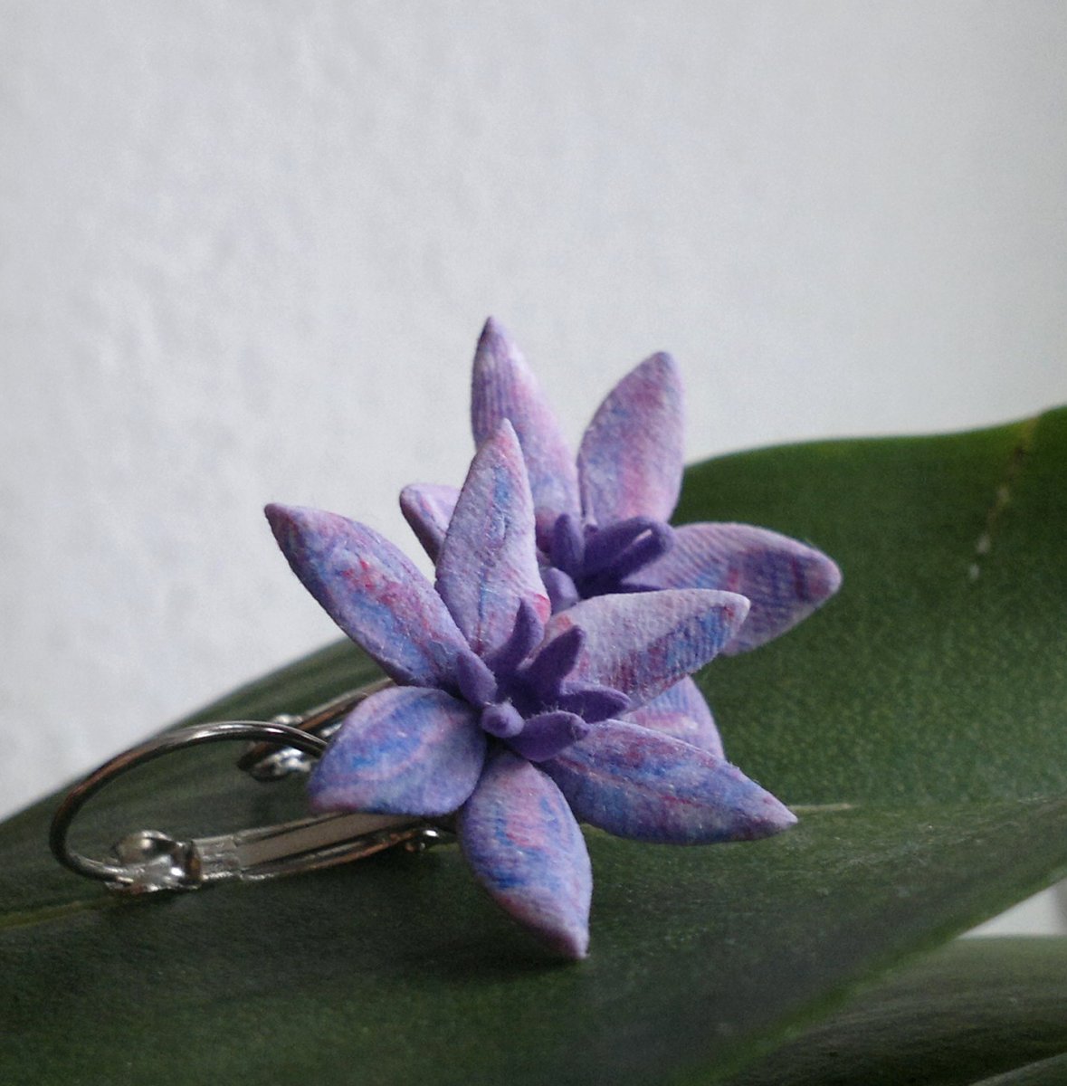 Clay craft náušničky-Fialky