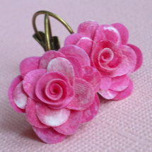 Clay craft náušničky-Růže