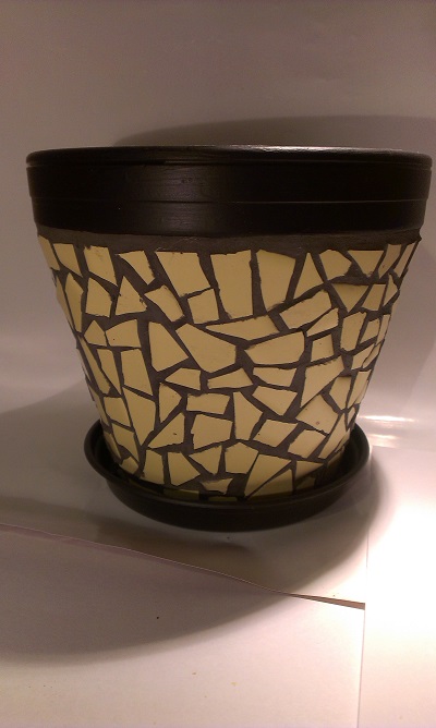 Mozaikový obal na květináč s miskou