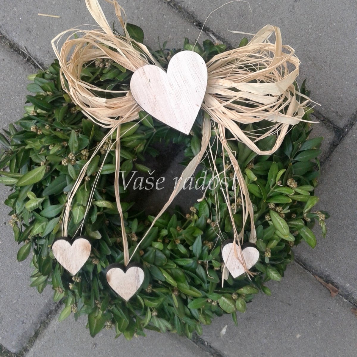 Věnec na dveře z buxusu