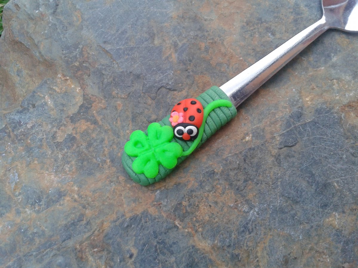 Čajová lžička - čtyřlístek s beruškou