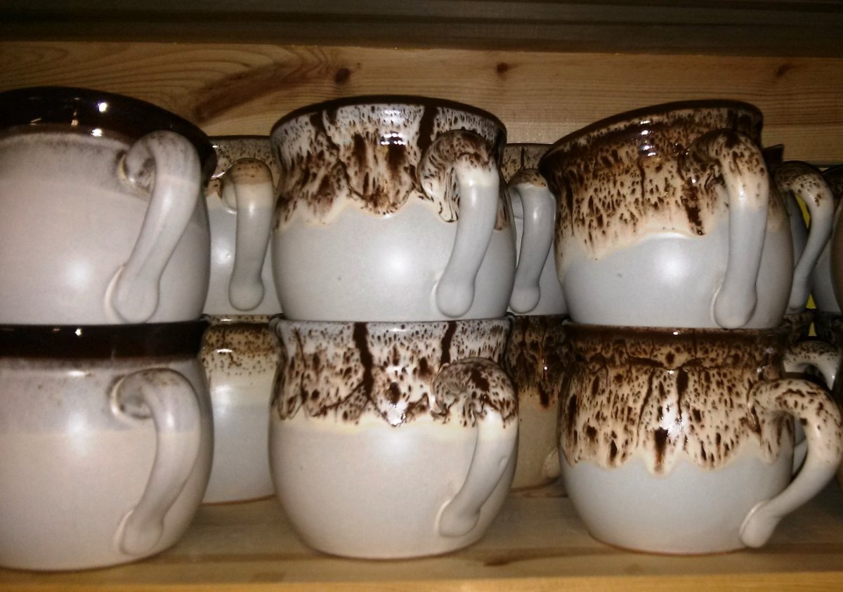 Keramický buclák ,,hnědobílý,,