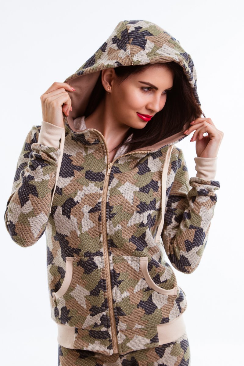 Bunda s kapucňou  Army  (Camouflage)-AKIA