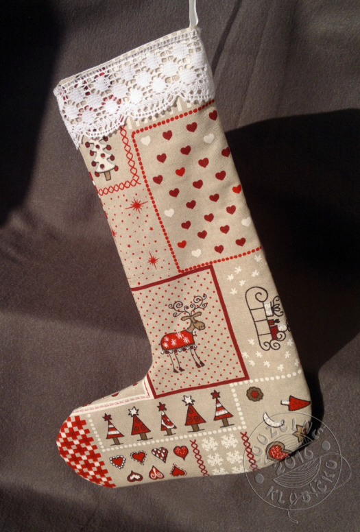 Mikulášská bota na nadílku - Vánoční patchwork