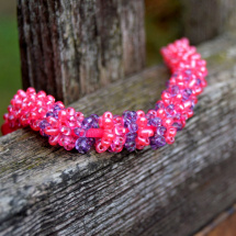 Růžovo-fialové snění - náhrdelník