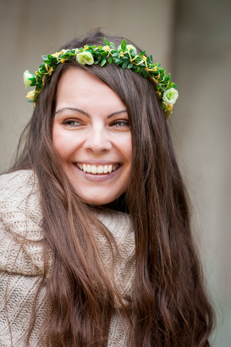 podzimní věneček s růžemi