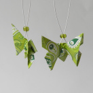 Jarní travička - origami náušnice