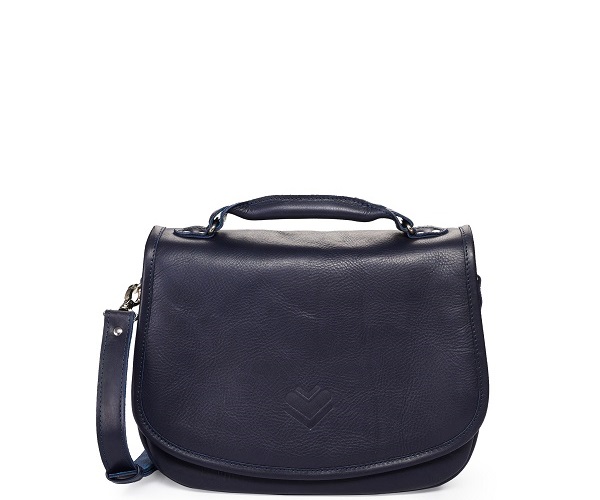 Kožená kabelka - tmavěmodrá