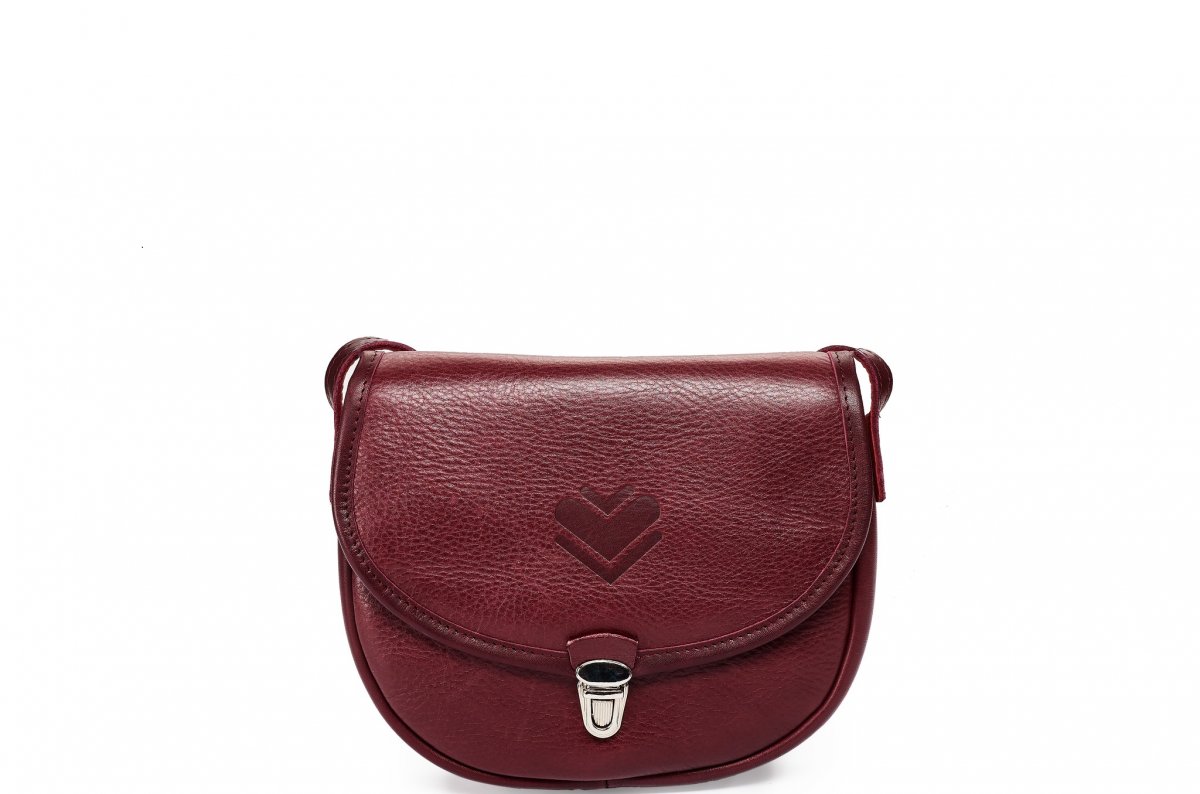 Mini kožená kabelka - vínová