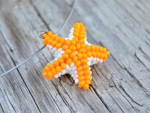 Oranžová hvězdice - náhrdelník