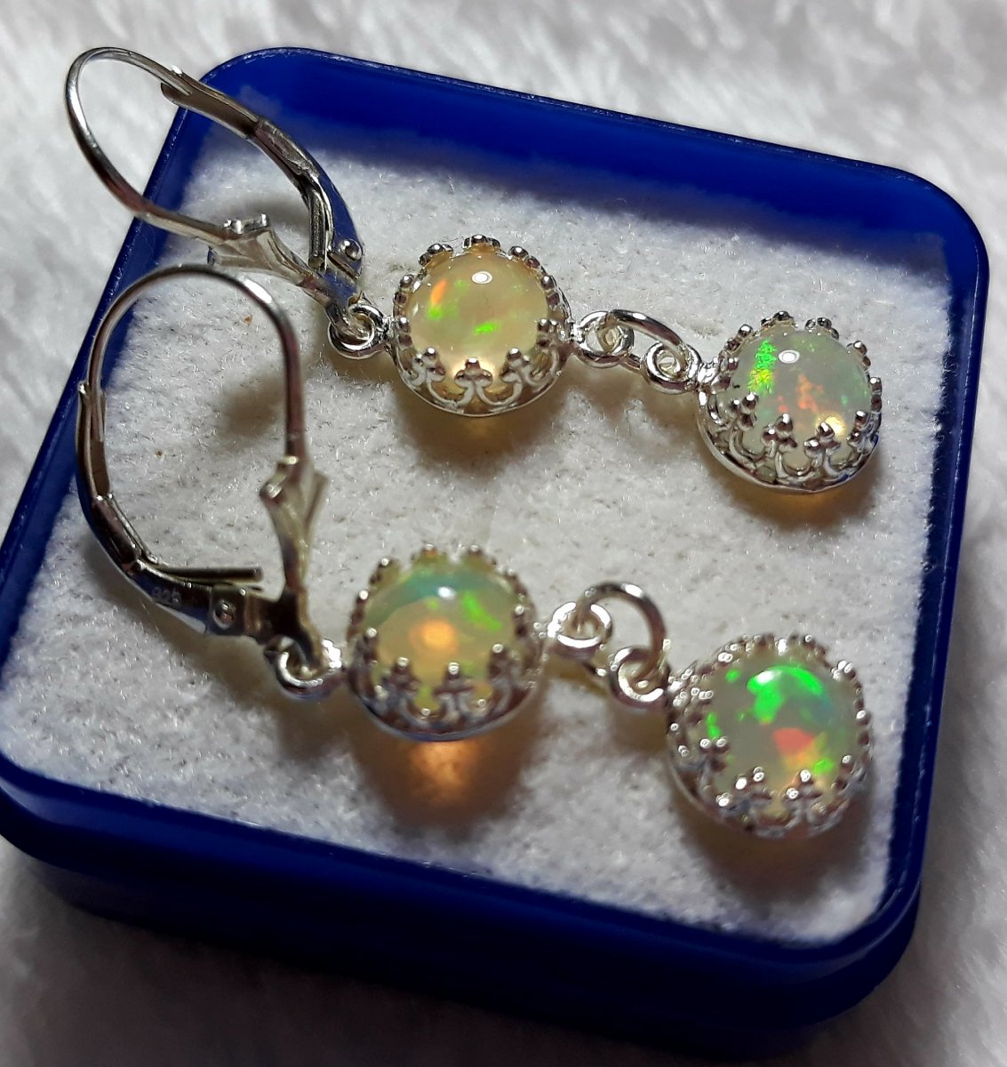 Náušnice ethiopský opál  Ag 925/1000