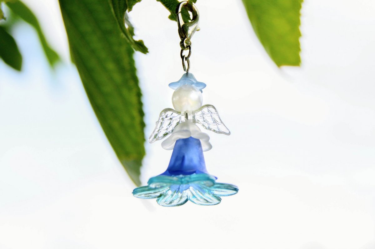 Modrý anděl pozemský - přívěšek na klíče...