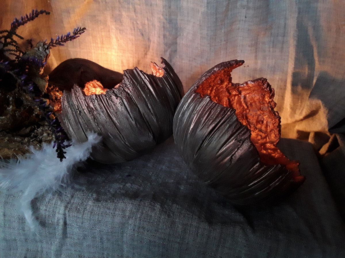 Betonové svícny skořepiny sváteční "Měď+bronz"