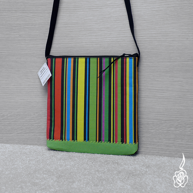 Čtvercová kabelka s proužky