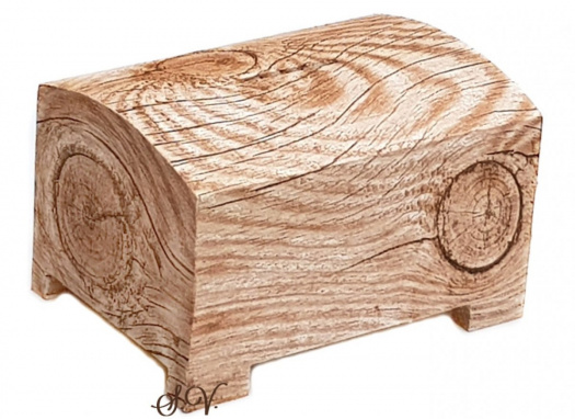 dřevěná pokladnička imitace dřeva