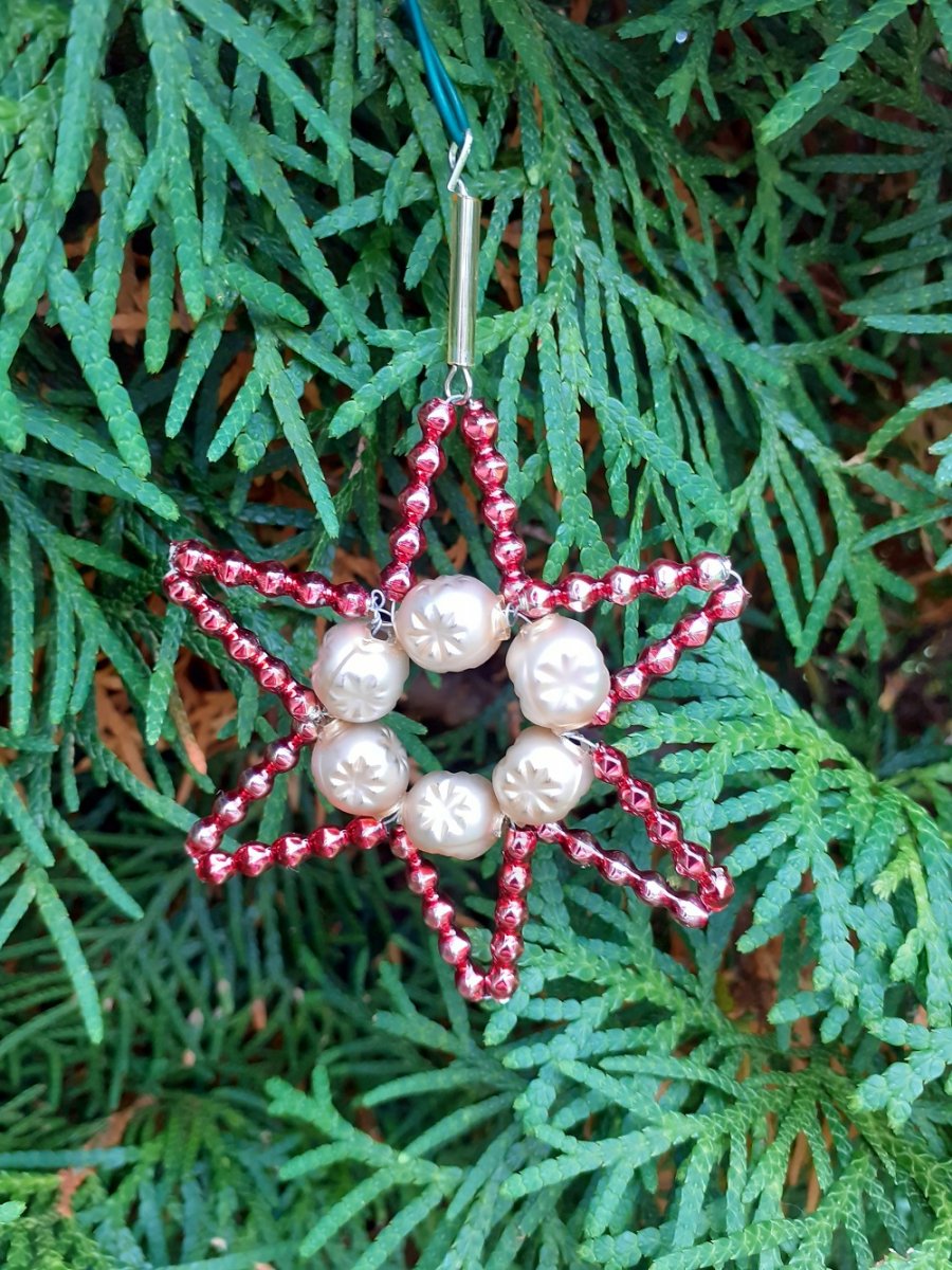 perličková vánoční hvězda -zdobné korálky