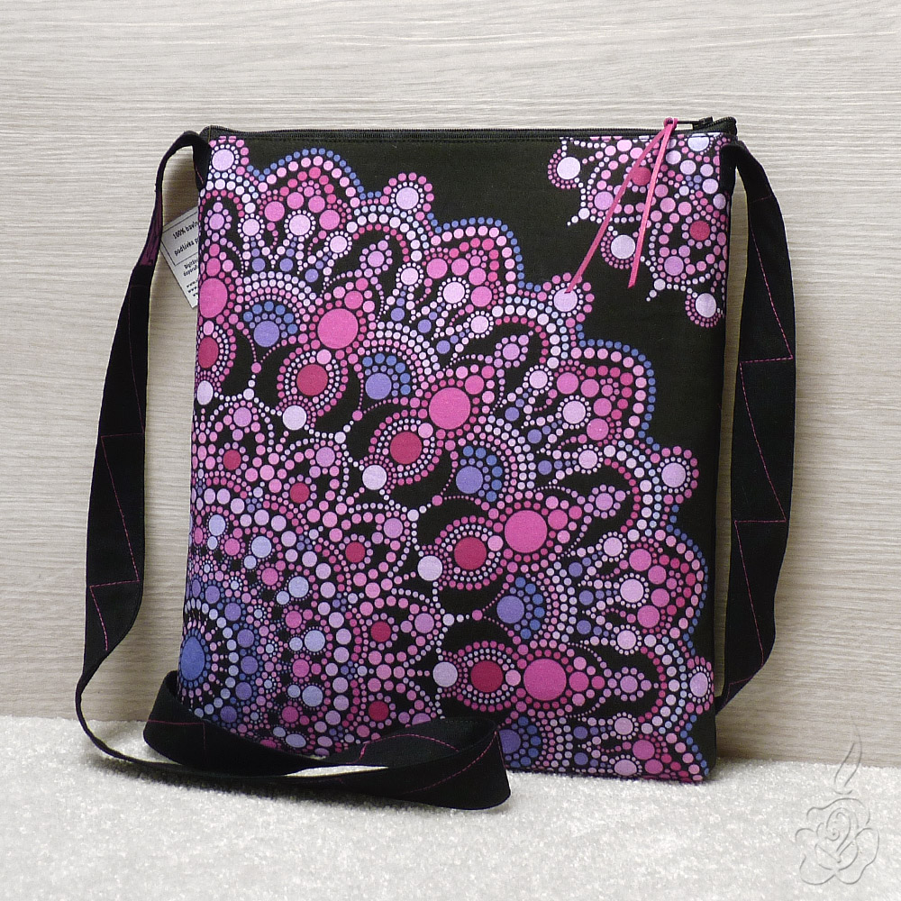 Originální taška s ornamentem - růžovofialová