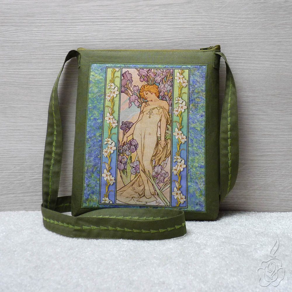 Barevná kabelka Alfons Mucha - Kosatec