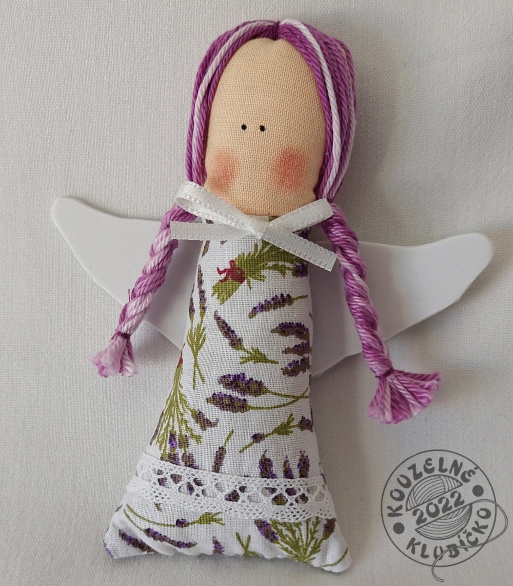 Andělky MINI plněné levandulí bílé