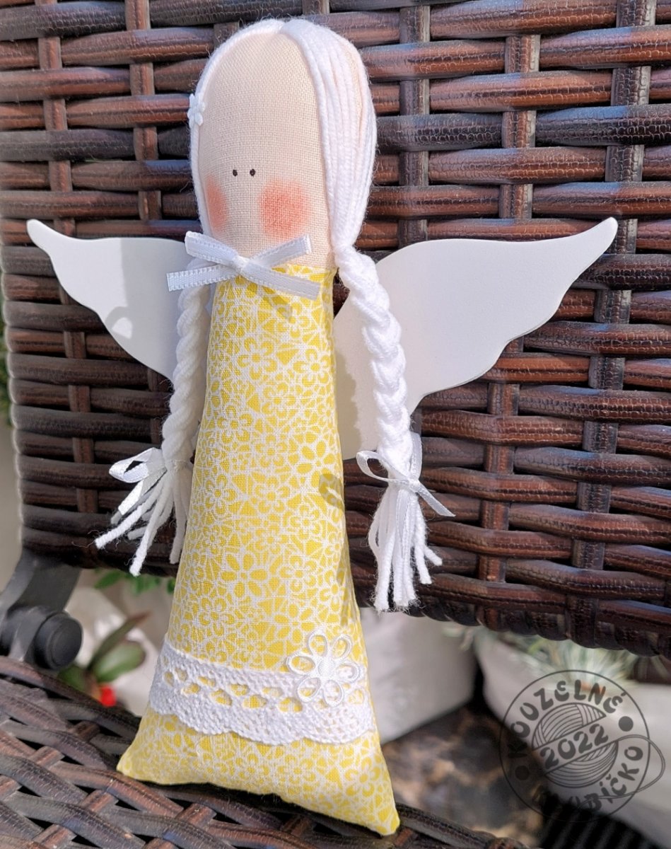 Andělka žlutá s bílými kvítky