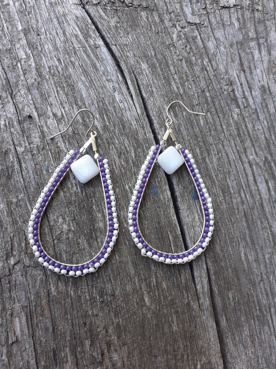 náušnice kapky se čtvercem