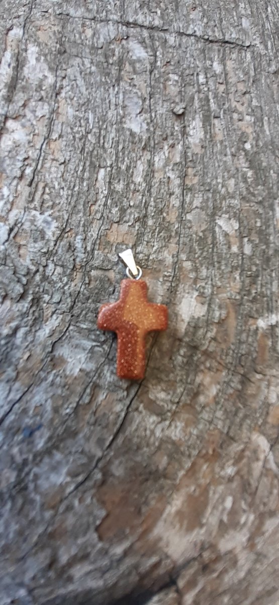 přívěsek sluneční kámen křížek