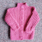 Pletený svetřík - tm.růžový