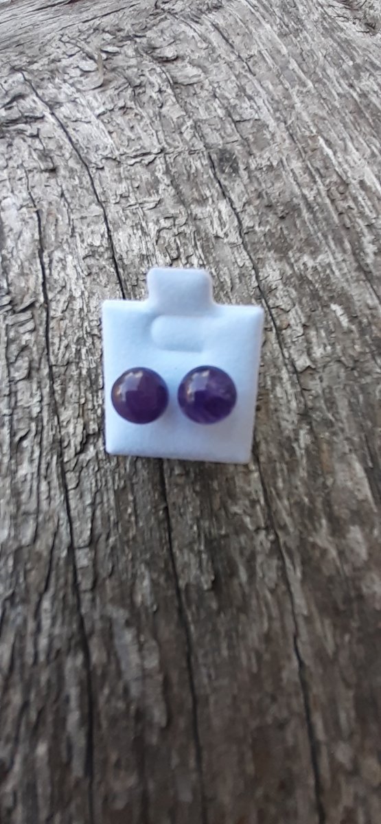 náušnice ametyst 8 mm
