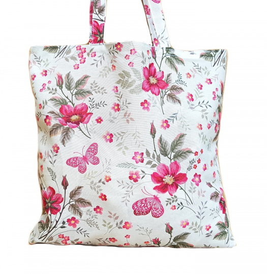 nákupní EKO taška na rameno nebo do ruky - květinky a motýlci