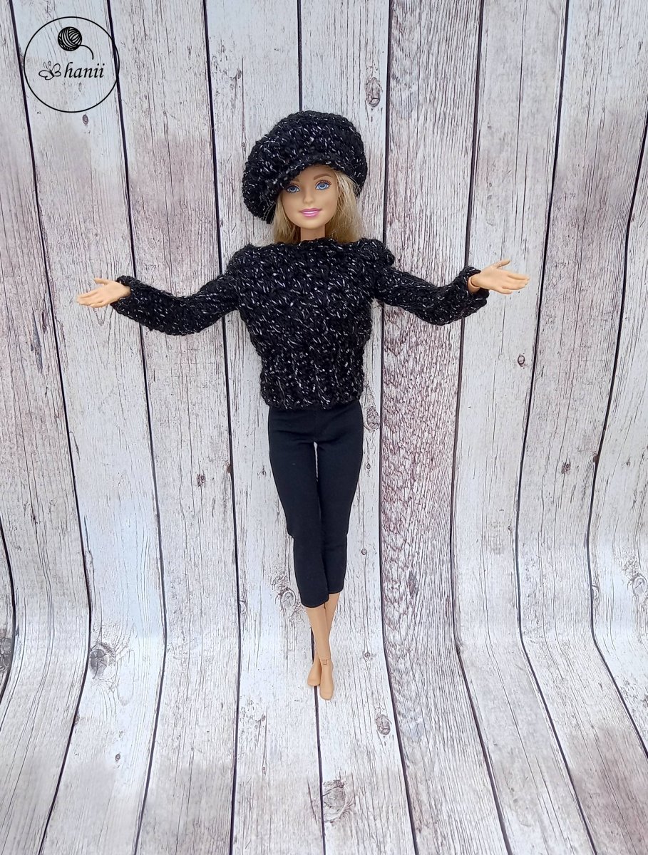  svetr a čepice pro Barbie