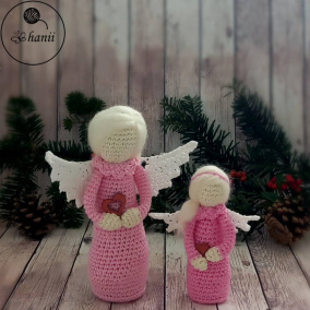 Růžový anděl - maminka a dcera