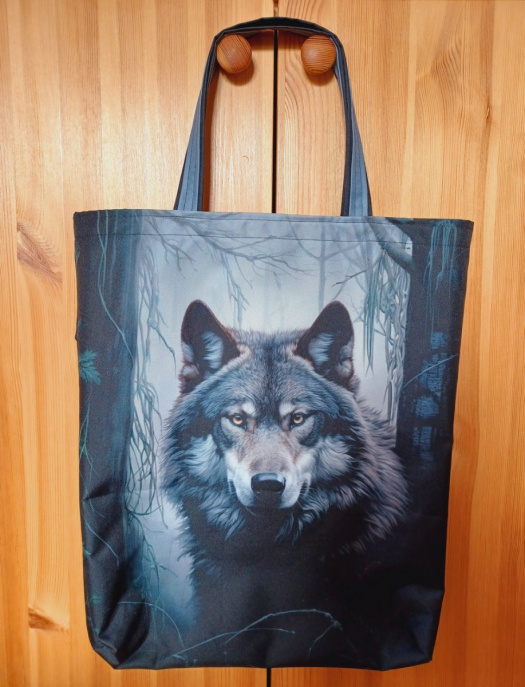 Nákupní taška z kočárkoviny vlk