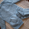 Ručně pletená soupravička pro mimi modrá 0-3 měsíce 