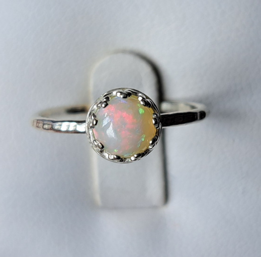 Stříbrný prsten s australským opálem Ag 925/1000
