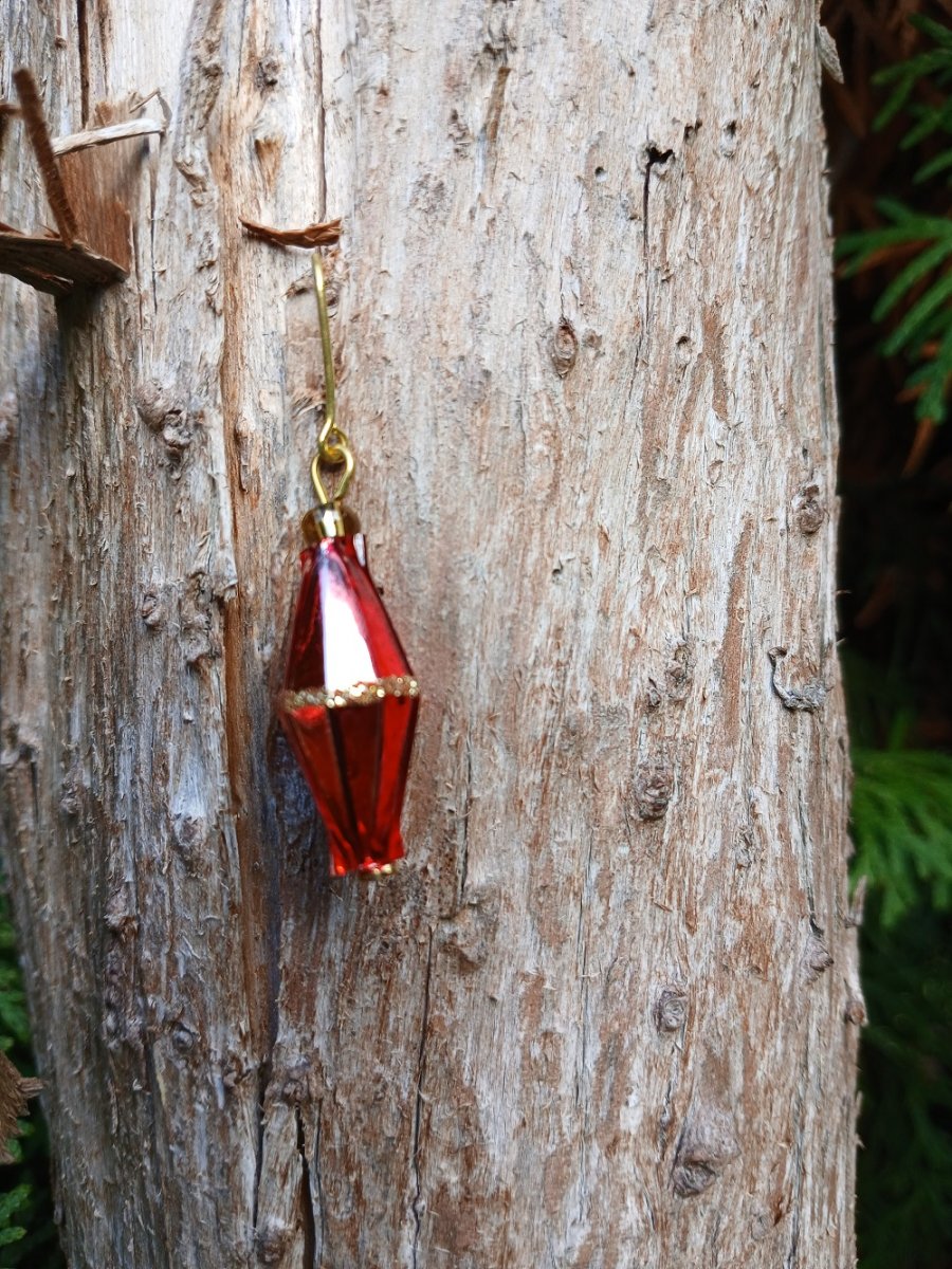 malá foukaná ozdobička červená