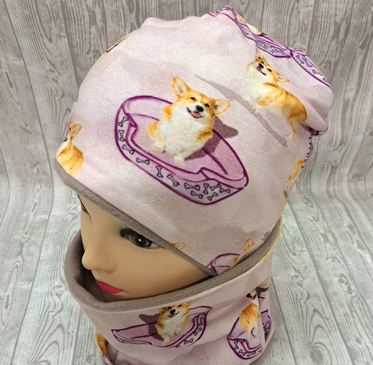 Čepice a nákrčník - pes Welsh corgi