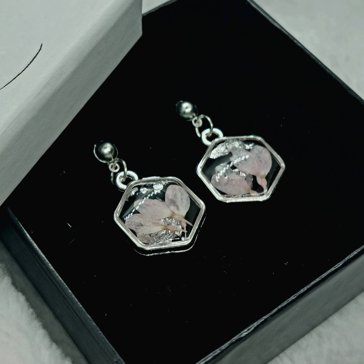 Naušničky s lučním kvítím růžové