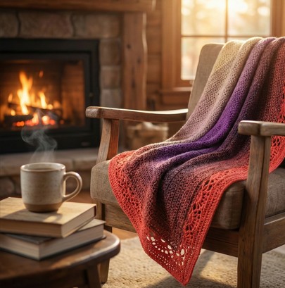 Háčkovaný šátek od cípu