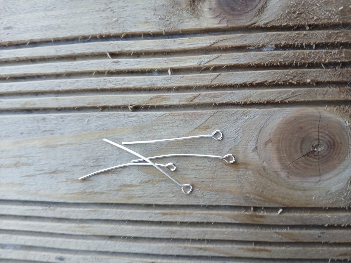 Ketlovací očkové jehly 35 mm, stříbrné 20 ks