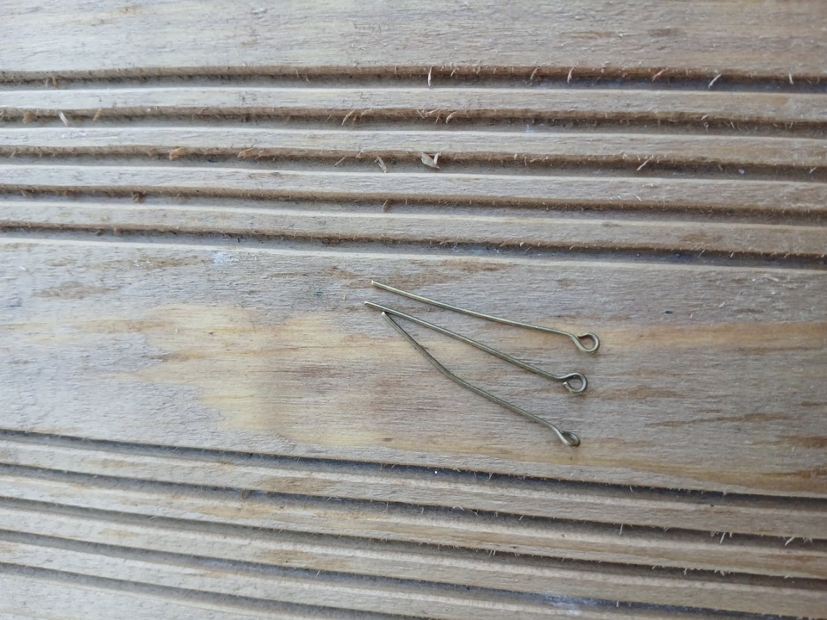 Ketlovací očkové jehly 35 mm, starobronz 20 ks