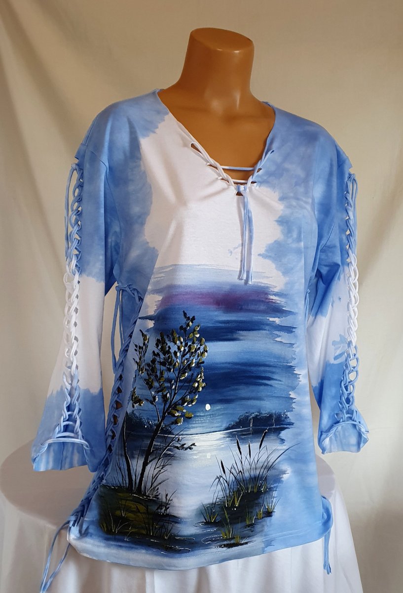 Prostříhané tričko Krajina u vody