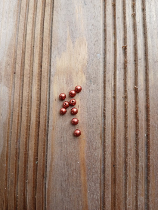 skleněný  korálek 4 mm barva měděná
