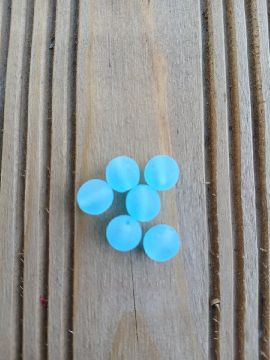 skleněný  korálek 8 mm modrý mat