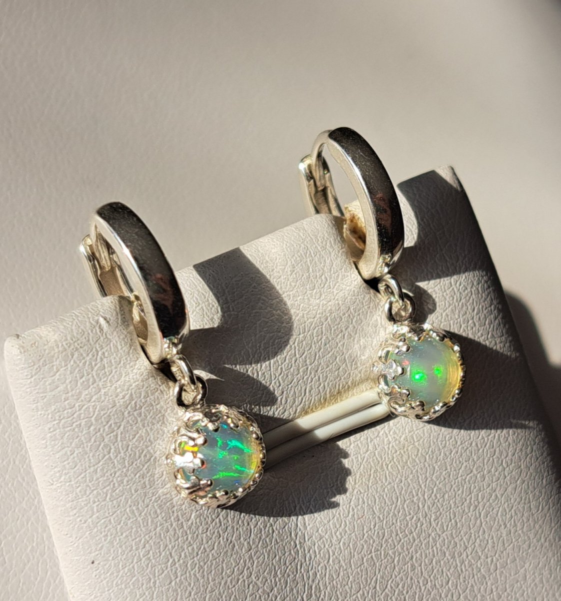 Náušnice etiopský opál Ag 925/1000